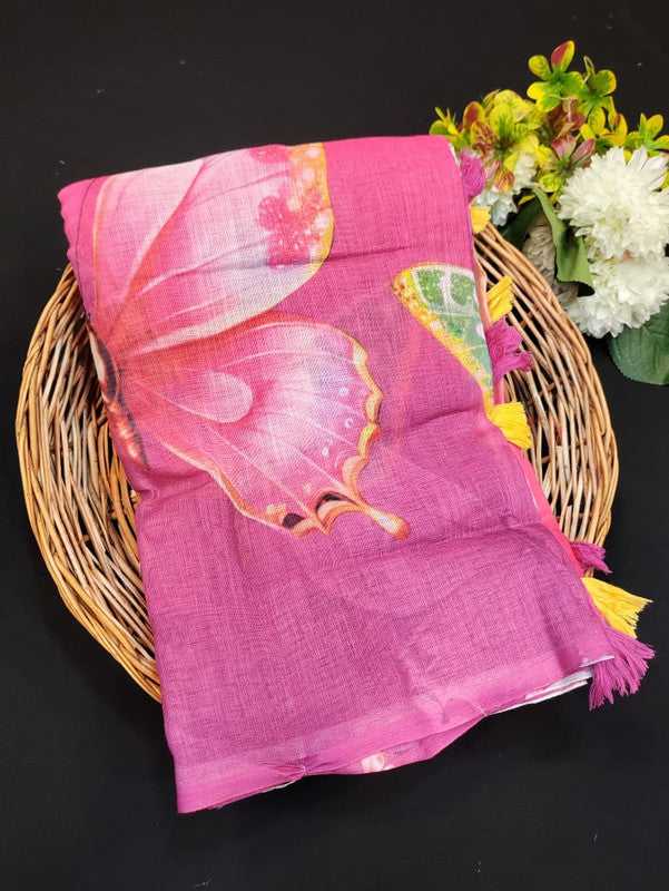 Fancy Saree for Party Wear with Plain Contrast Blouse