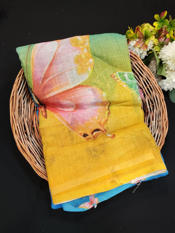 Fancy Saree for Party Wear with Plain Contrast Blouse