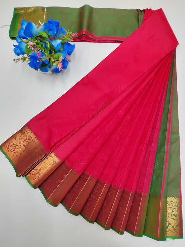 Premium Poontamil Soft Silk Saree with Jacquard Blouse for Festival Wear