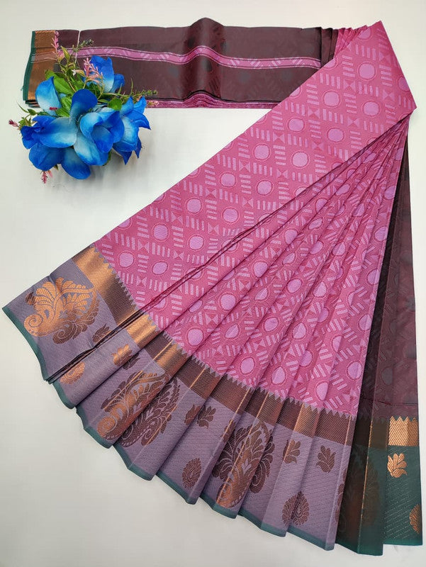 Premium Poontamil Soft Silk Saree with Jacquard Blouse for Festival Wear
