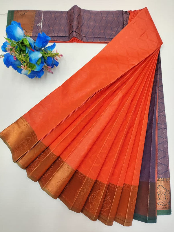Premium Poontamil Soft Silk Saree with Jacquard Blouse for Festival Wear