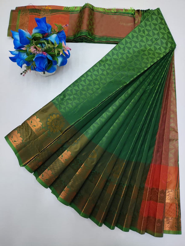 Premium Poontamil Soft Silk Saree with Jacquard Blouse for Festival Wear