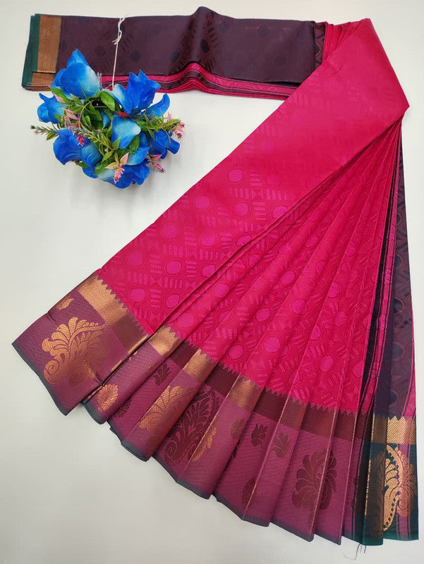 Premium Poontamil Soft Silk Saree with Jacquard Blouse for Festival Wear