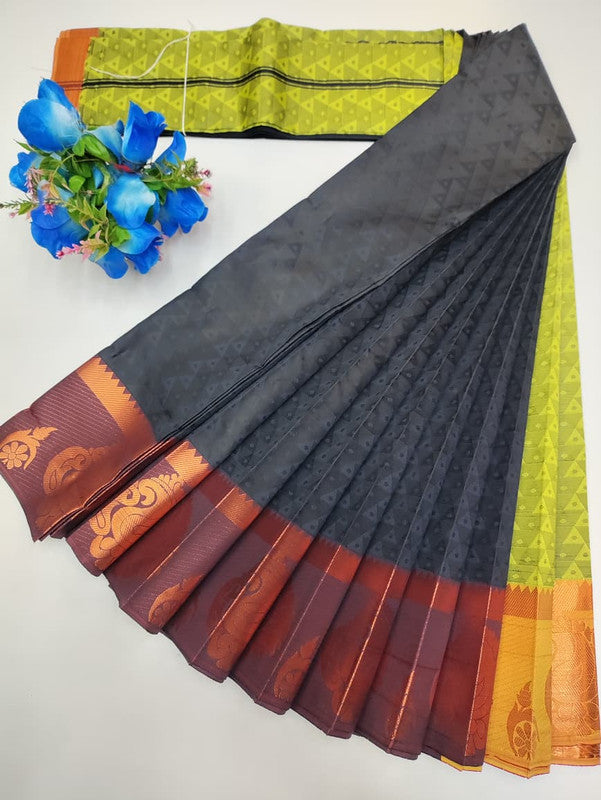 Premium Poontamil Soft Silk Saree with Jacquard Blouse for Festival Wear