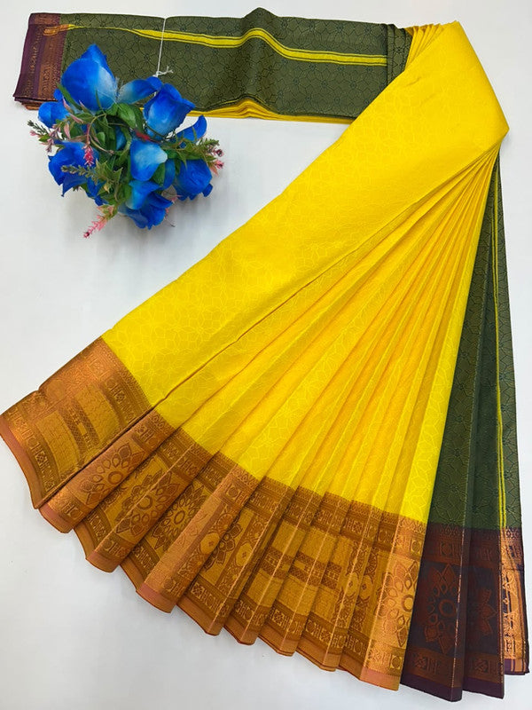 Premium Poontamil Soft Silk Saree with Jacquard Blouse for Festival Wear
