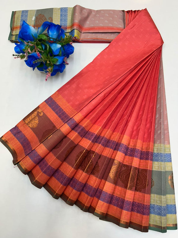 Premium Poontamil Soft Silk Saree with Jacquard Blouse for Festival Wear