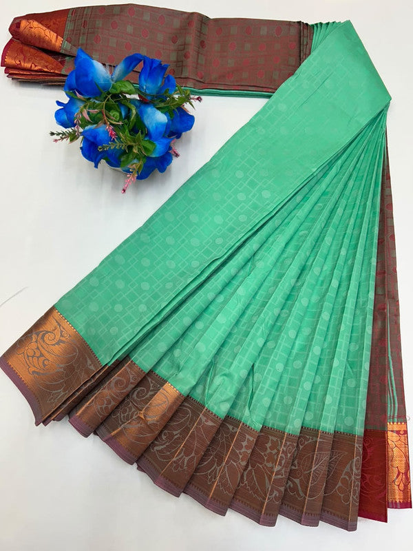 Premium Poontamil Soft Silk Saree with Jacquard Blouse for Festival Wear