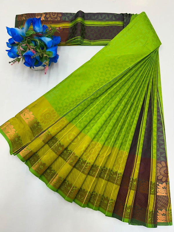 Premium Poontamil Soft Silk Saree with Jacquard Blouse for Festival Wear