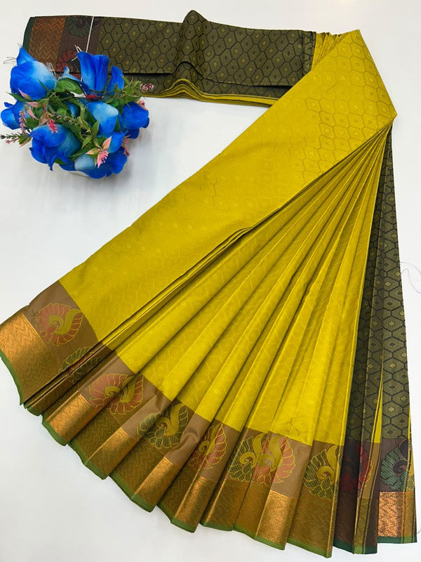 Premium Poontamil Soft Silk Saree with Jacquard Blouse for Festival Wear