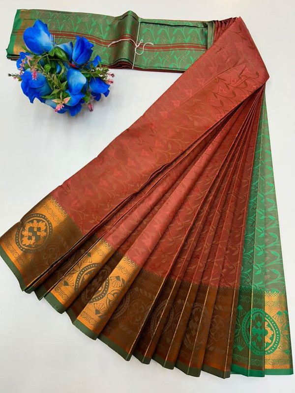Premium Poontamil Soft Silk Saree with Jacquard Blouse for Festival Wear