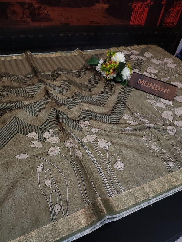 Siddhanth Fancy Saree with zari work and printed design for women