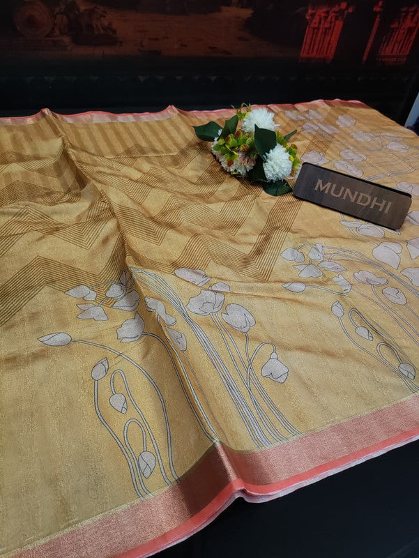 Siddhanth Fancy Saree with zari work and printed design for women