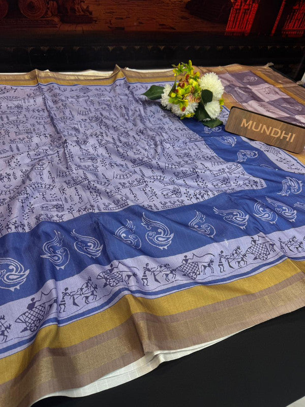 Siddhanth Fancy Saree with zari work and printed design for women