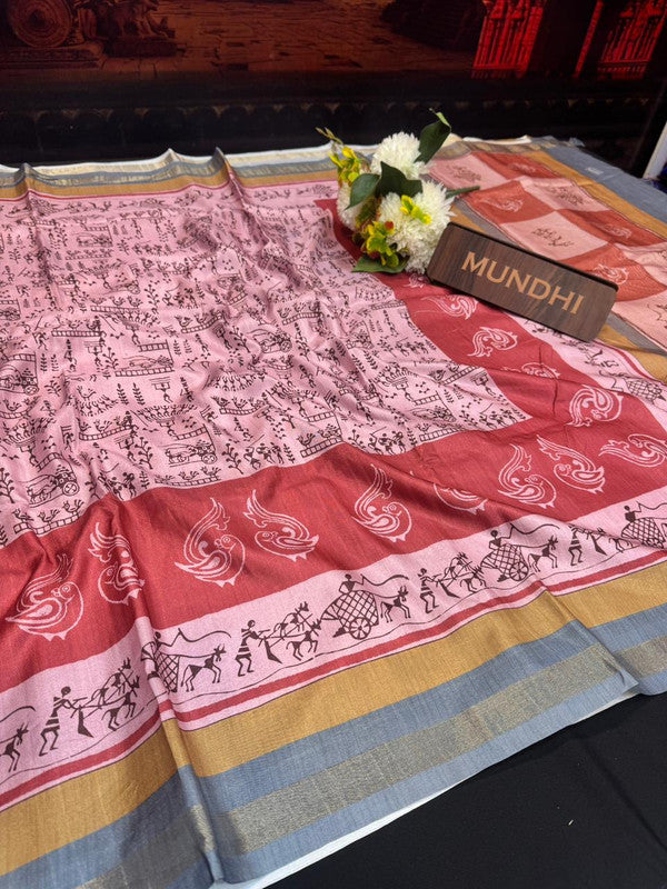 Siddhanth Fancy Saree with zari work and printed design for women