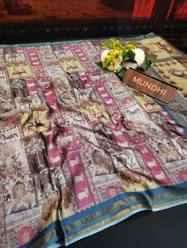 Indian Canvas Saree in Fancy Type fabric for wedding wear