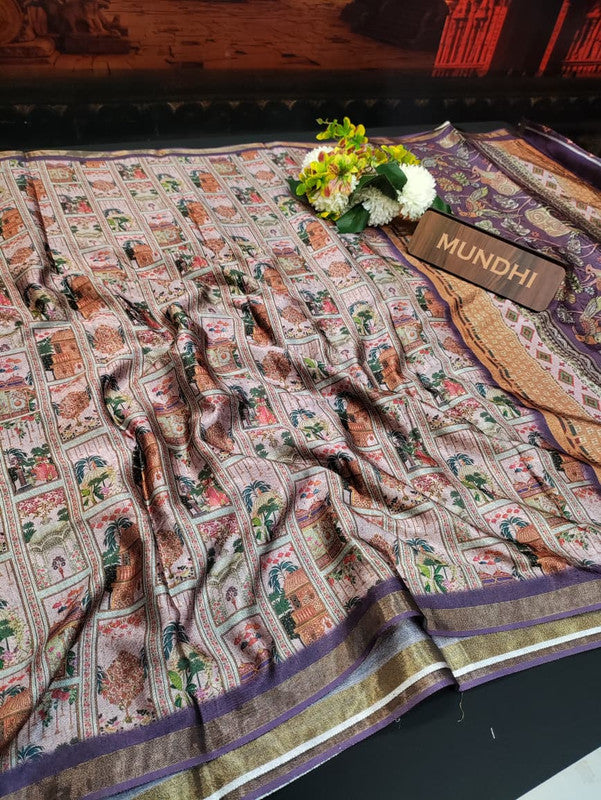 Indian Canvas Saree in Fancy Type fabric for wedding wear