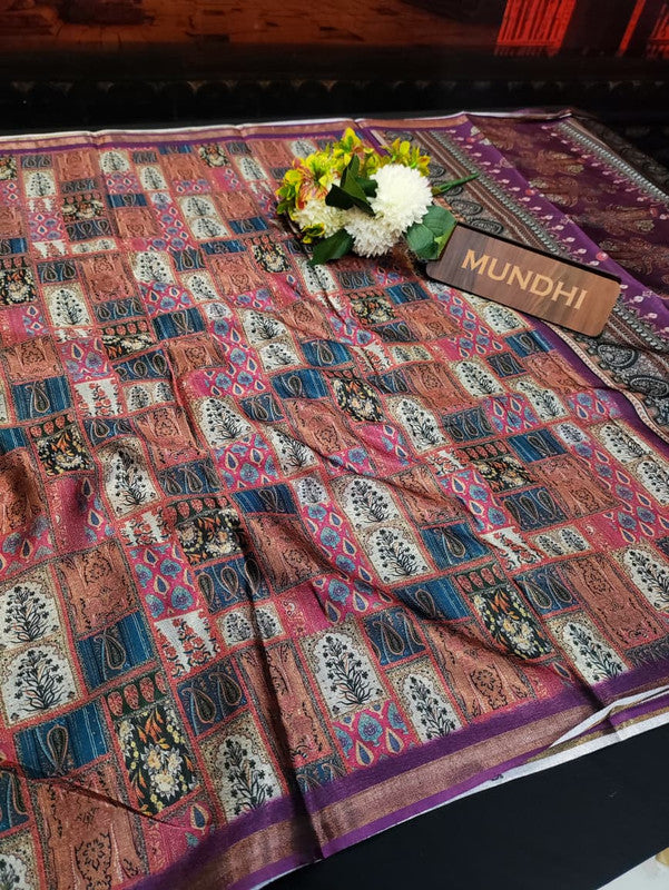 Indian Canvas Saree in Fancy Type fabric for wedding wear