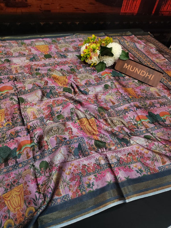 Indian Canvas Saree in Fancy Type fabric for wedding wear