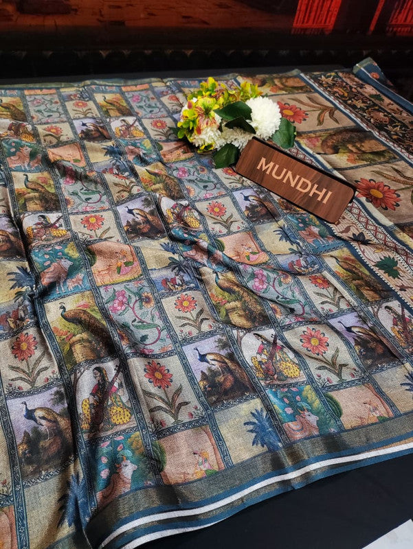 Indian Canvas Saree in Fancy Type fabric for wedding wear