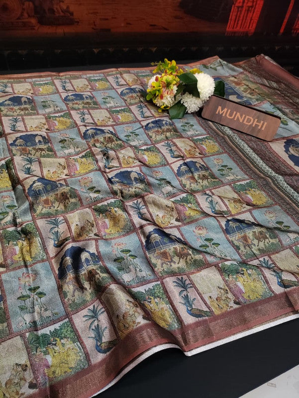 Indian Canvas Saree in Fancy Type fabric for wedding wear