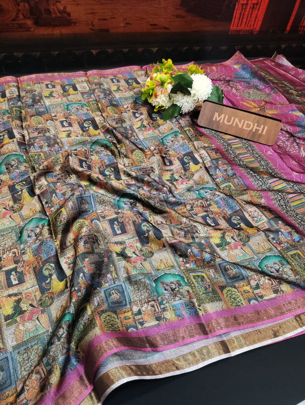 Indian Canvas Saree in Fancy Type fabric for wedding wear