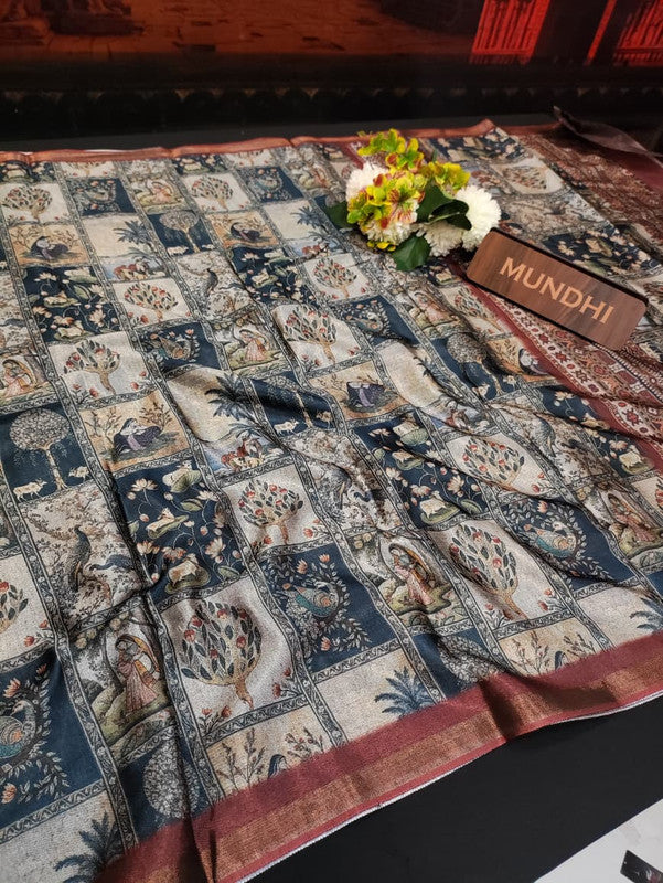 Indian Canvas Saree in Fancy Type fabric for wedding wear