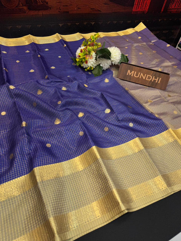 Banarasi Checked Saree in Banarasi fabric for wedding wear
