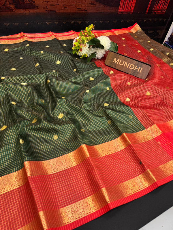 Banarasi Checked Saree in Banarasi fabric for wedding wear