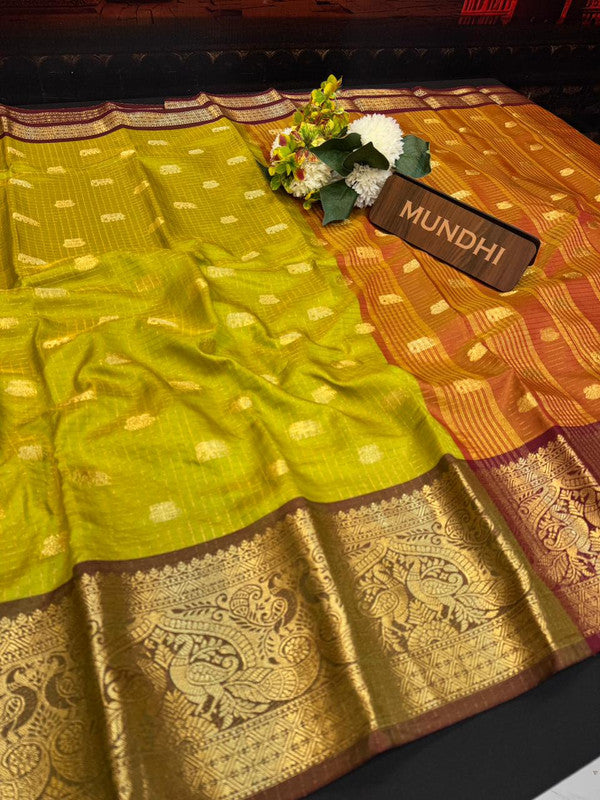 Banarasi Checked Saree in Banarasi fabric for wedding wear