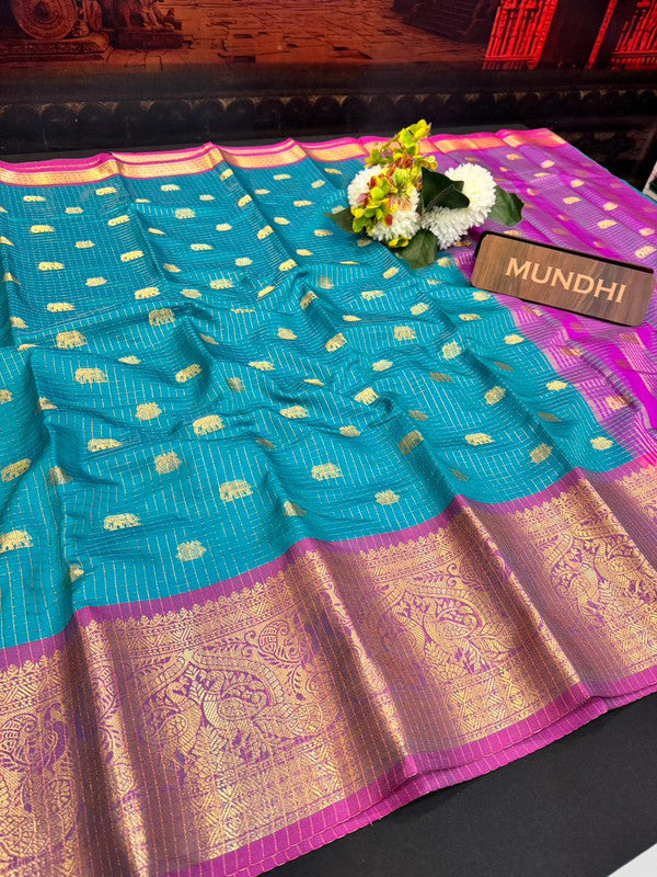 Banarasi Checked Saree in Banarasi fabric for wedding wear