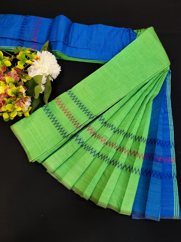 Dyed Cotton Saree | Zari Border & Plain Blouse | DC37