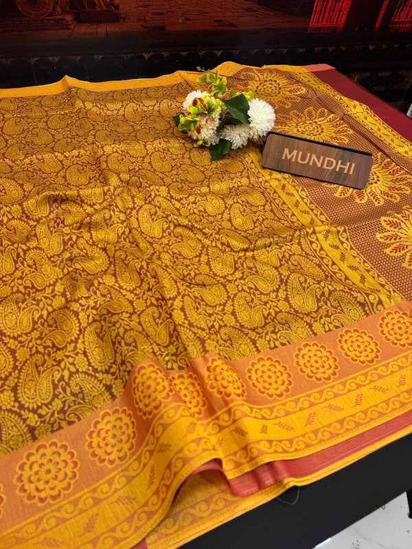 Summer Cool Cotton Saree in Cotton Type Fabric for Wedding Wear
