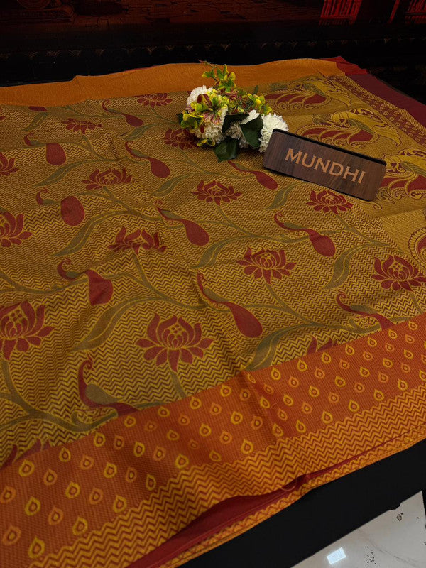 Summer Cool Cotton Saree in Cotton Type Fabric for Wedding Wear