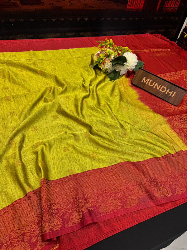 Slub Silk Saree with Zari Work for Weddings