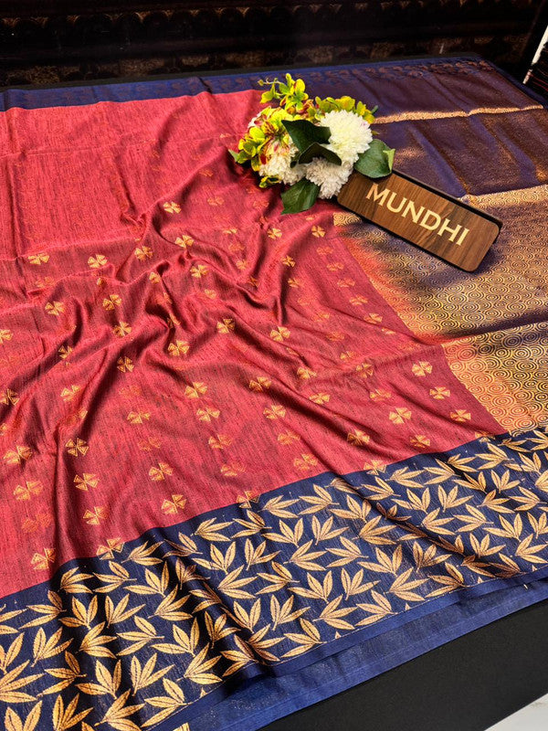 Slub Silk Saree with Zari Work for Weddings