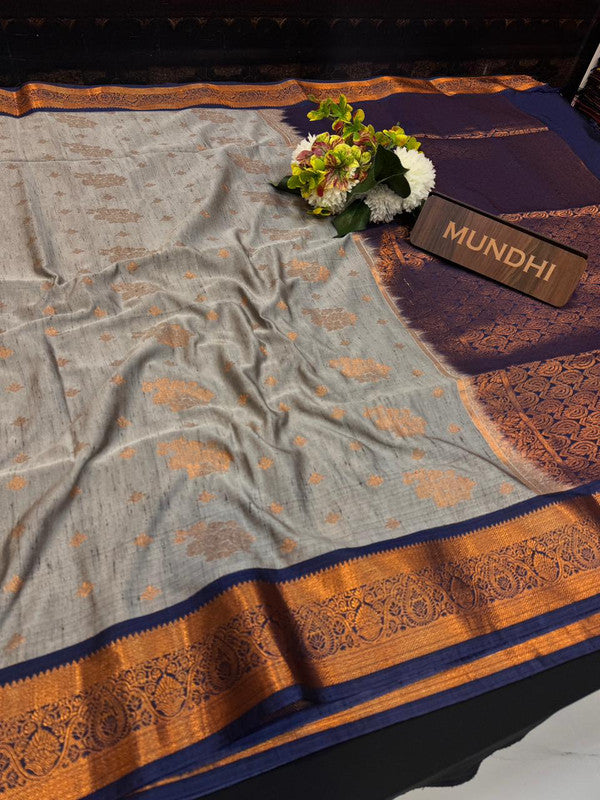 Slub Silk Saree with Zari Work for Weddings