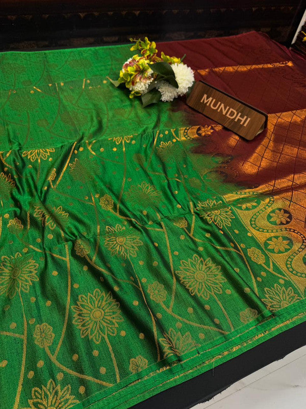 Slub Silk Saree with Zari Work for Weddings