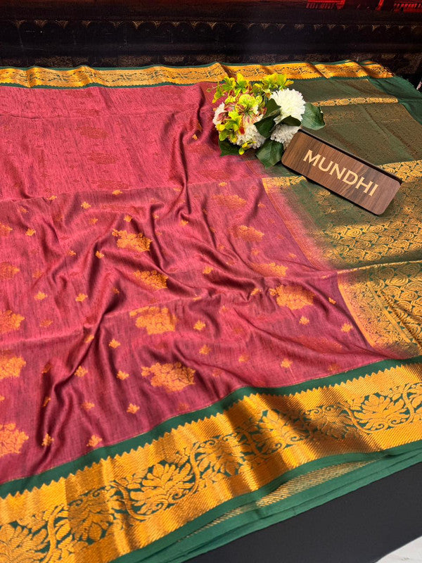 Slub Silk Saree with Zari Work for Weddings