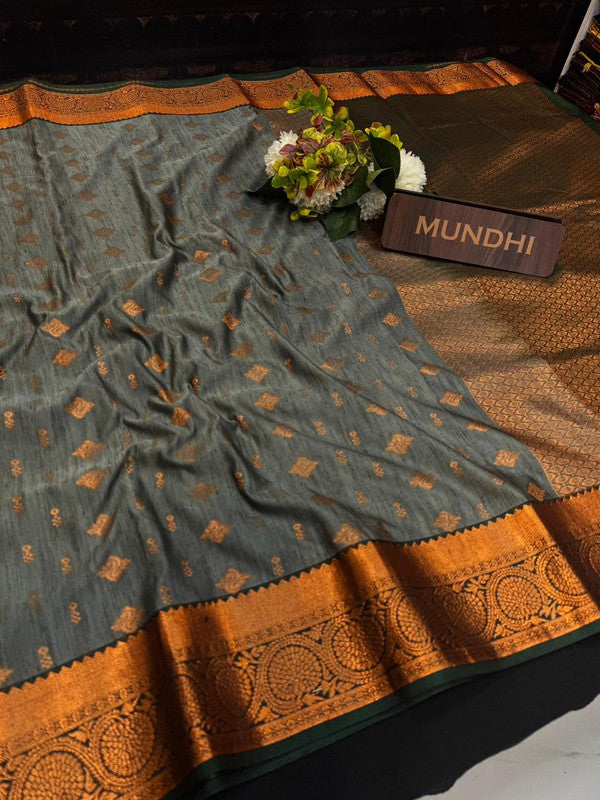 Slub Silk Saree with Zari Work for Weddings