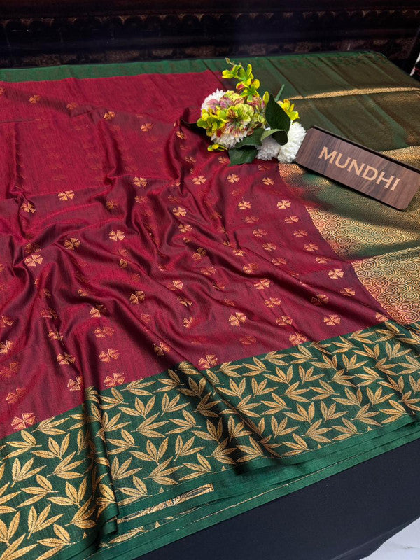 Slub Silk Saree with Zari Work for Weddings