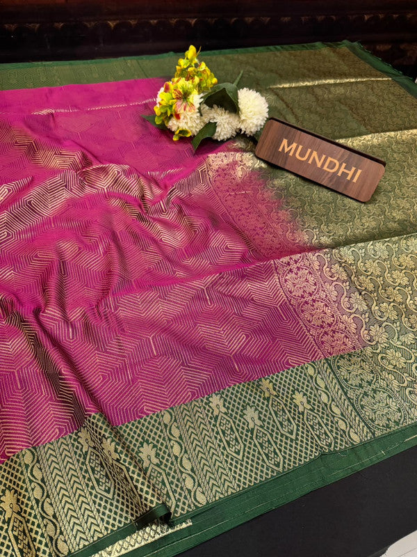 Shop the Pugazhini Soft Silk Saree with elegant zari work