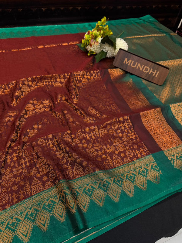 Shop the Pugazhini Soft Silk Saree with elegant zari work