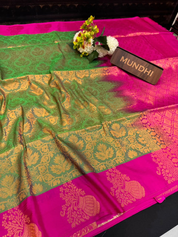 Shop the Pugazhini Soft Silk Saree with elegant zari work