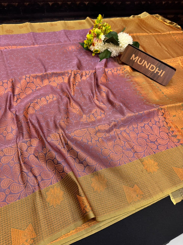 Shop the Pugazhini Soft Silk Saree with elegant zari work
