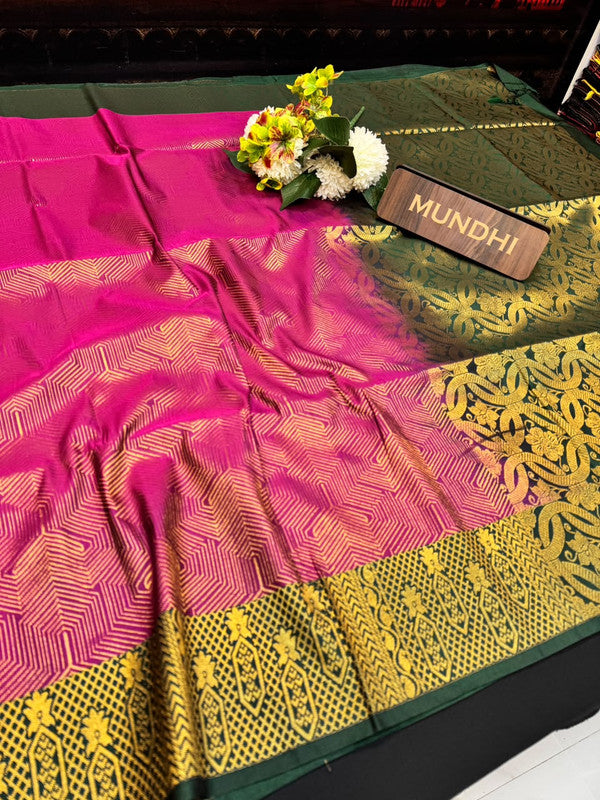 Shop the Pugazhini Soft Silk Saree with elegant zari work