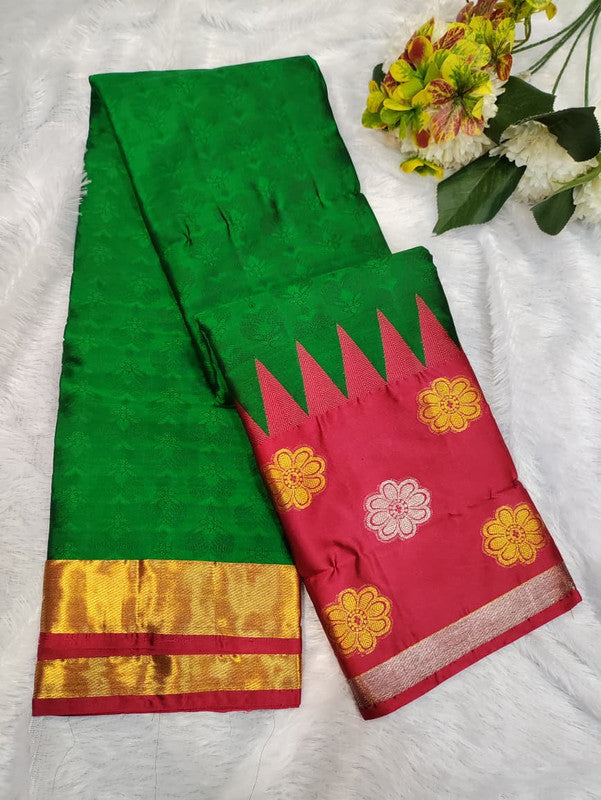Suba Oviya Pattu Mix Wedding Saree SV27