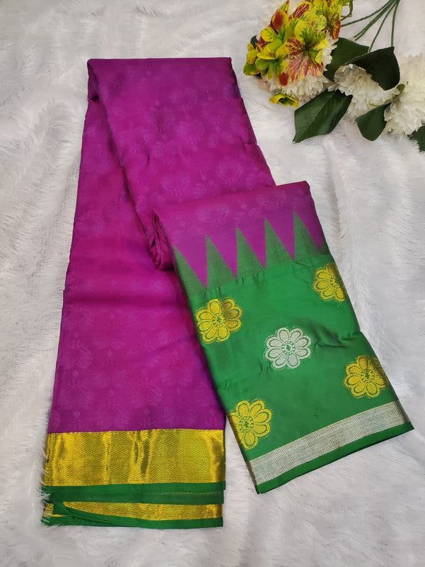 Suba Oviya Pattu Mix Wedding Saree SV29