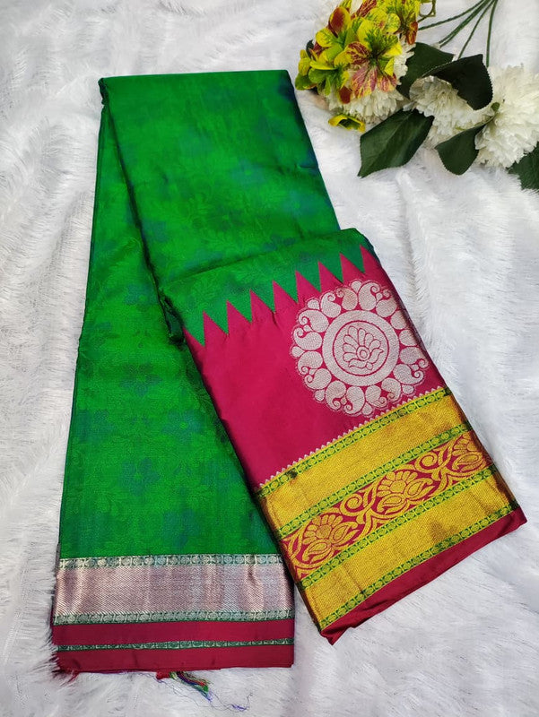 Suba Oviya Pattu Mix Wedding Saree SV32
