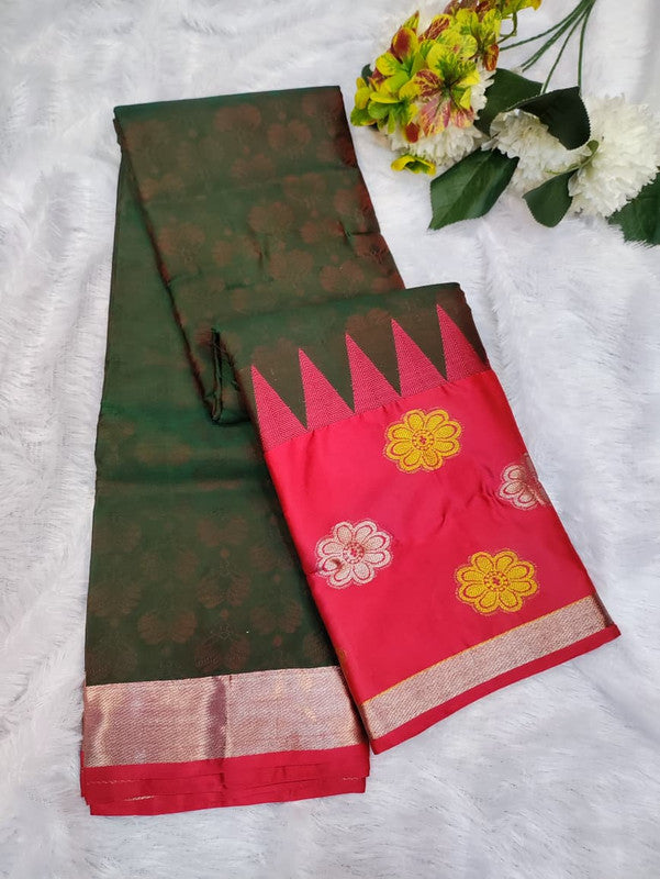 Suba Oviya Pattu Mix Wedding Saree SV41