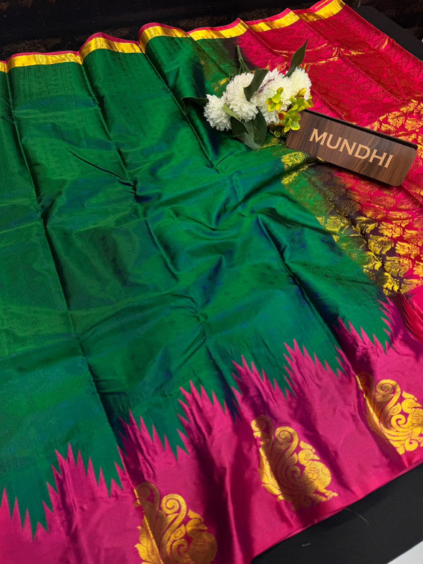 Suba Oviya Pattu Mix Wedding Saree SV74